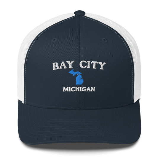 'Bay City Michigan' Trucker Hat (w/ Michigan Outline)