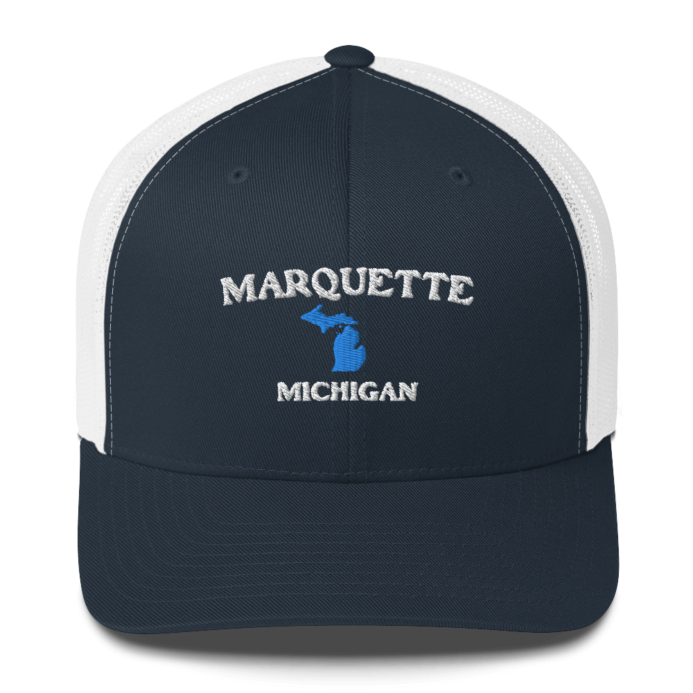 'Marquette Michigan' Trucker Hat (w/ Michigan Outline)