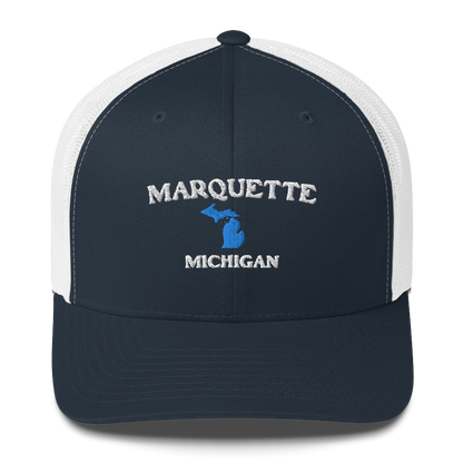 'Marquette Michigan' Trucker Hat (w/ Michigan Outline)