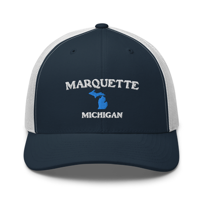 'Marquette Michigan' Trucker Hat (w/ Michigan Outline)