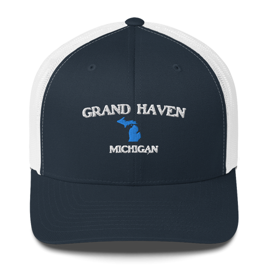 'Grand Haven Michigan' Trucker Hat (w/ Michigan Outline)