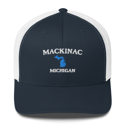 'Mackinac Michigan' Trucker Cap (w/ Michigan Outline)