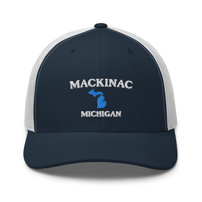 'Mackinac Michigan' Trucker Cap (w/ Michigan Outline)