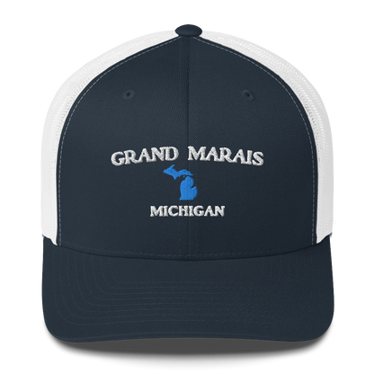 'Grand Marais Michigan' Trucker Hat (w/ Michigan Outline)