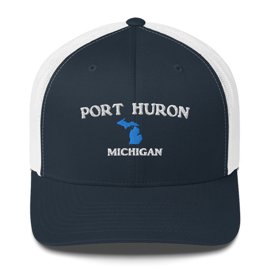 'Port Huron Michigan' Trucker Hat (w/ Michigan Outline)