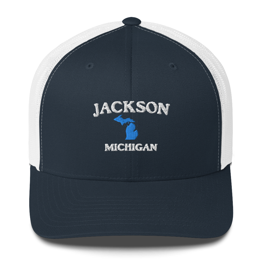 'Jackson Michigan' Trucker Hat (w/ Michigan Outline)