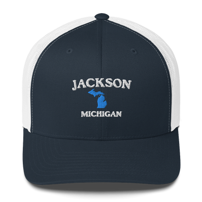 'Jackson Michigan' Trucker Hat (w/ Michigan Outline)