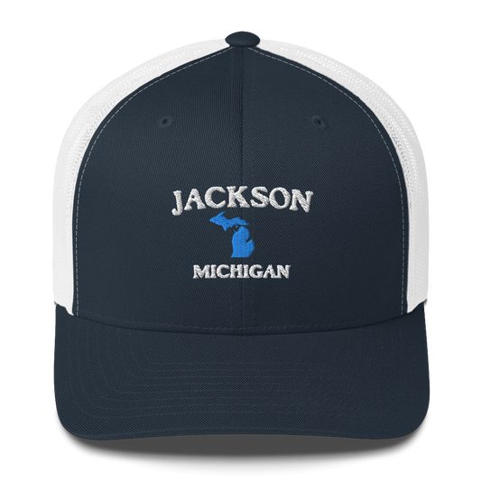 'Jackson Michigan' Trucker Hat (w/ Michigan Outline)