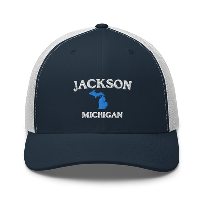 'Jackson Michigan' Trucker Hat (w/ Michigan Outline)