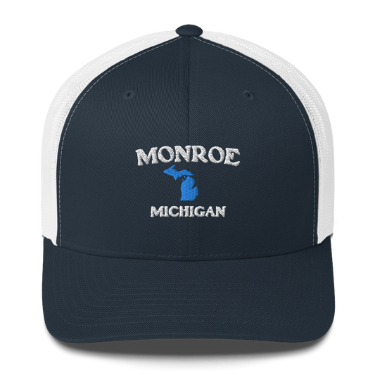 'Monroe Michigan' Trucker Hat (w/ Michigan Outline)