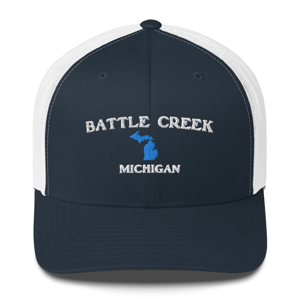 'Battle Creek Michigan' Trucker Hat (w/ Michigan Outline)