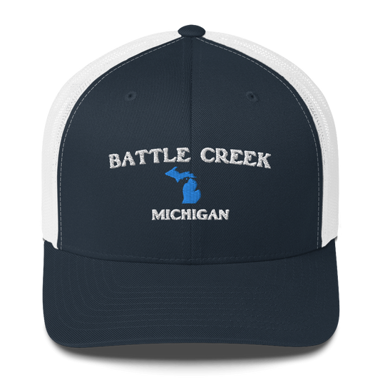 'Battle Creek Michigan' Trucker Hat (w/ Michigan Outline)