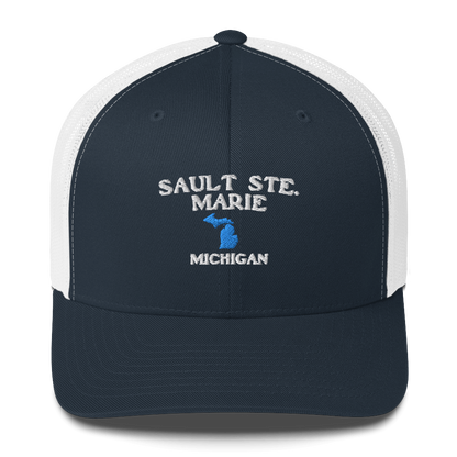 'Sault Ste. Marie' Trucker Hat (w/ Michigan Outline)