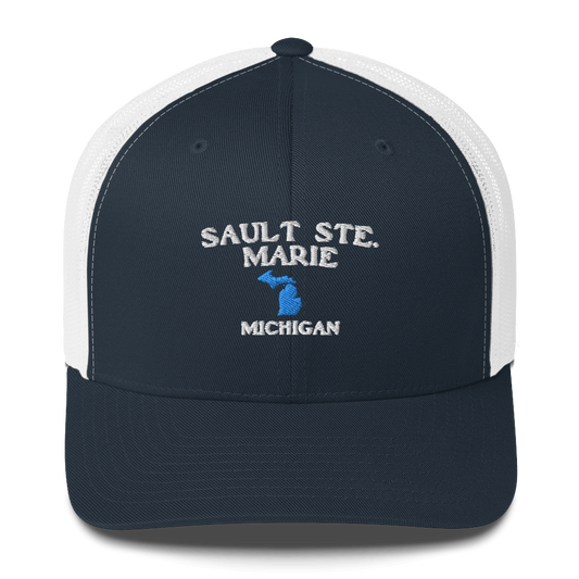 'Sault Ste. Marie' Trucker Hat (w/ Michigan Outline)