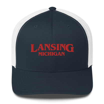 'Lansing Michigan' Trucker Hat (1980s Drama Parody)