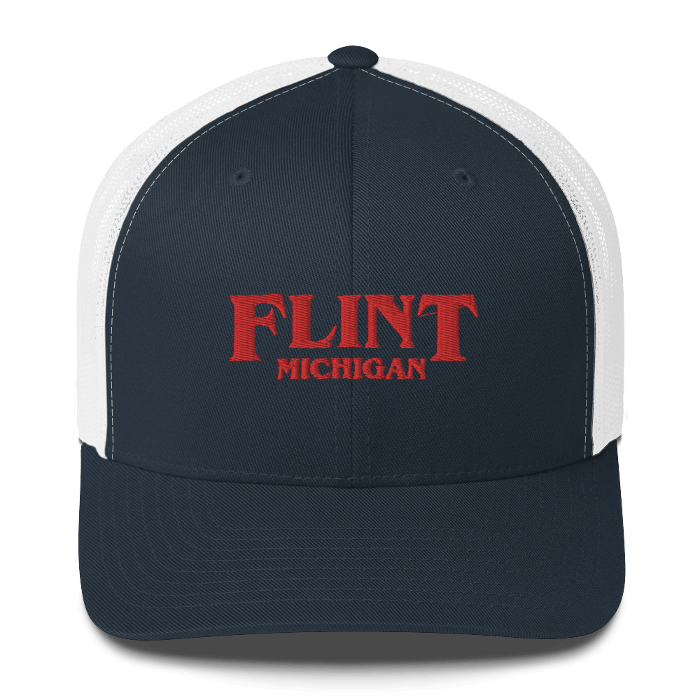 'Flint Michigan' Trucker Hat (1980s Drama Parody)