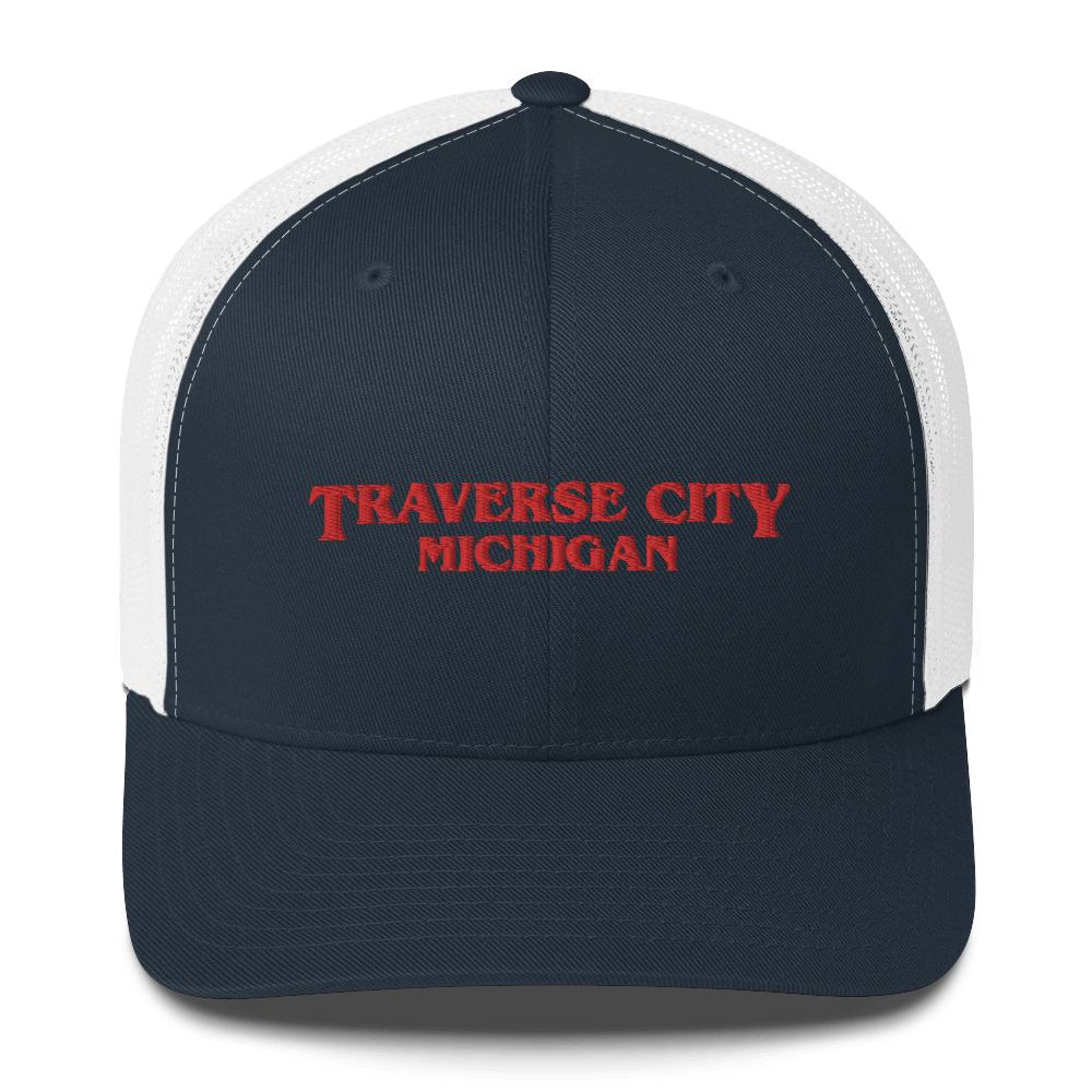 'Traverse City Michigan' Trucker Hat (1980s Drama Parody)