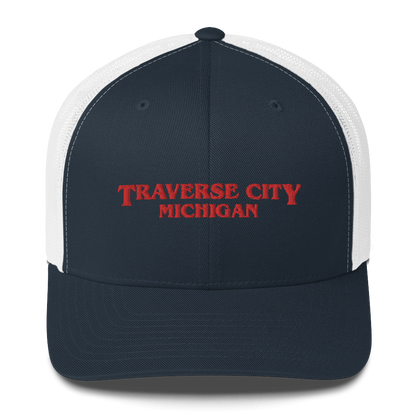 'Traverse City Michigan' Trucker Hat (1980s Drama Parody)