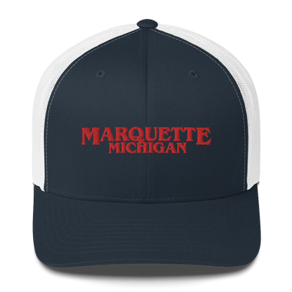 'Marquette Michigan' Trucker Hat (1980s Drama Parody)