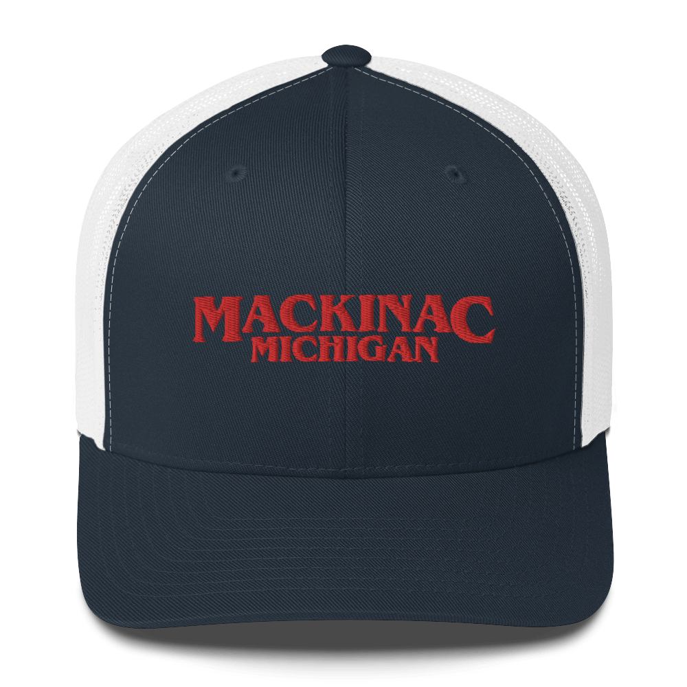 'Mackinac Michigan' Trucker Hat (1980s Drama Parody)