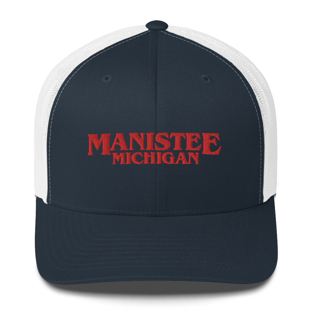 'Manistee Michigan' Trucker Hat (1980s Drama Parody)