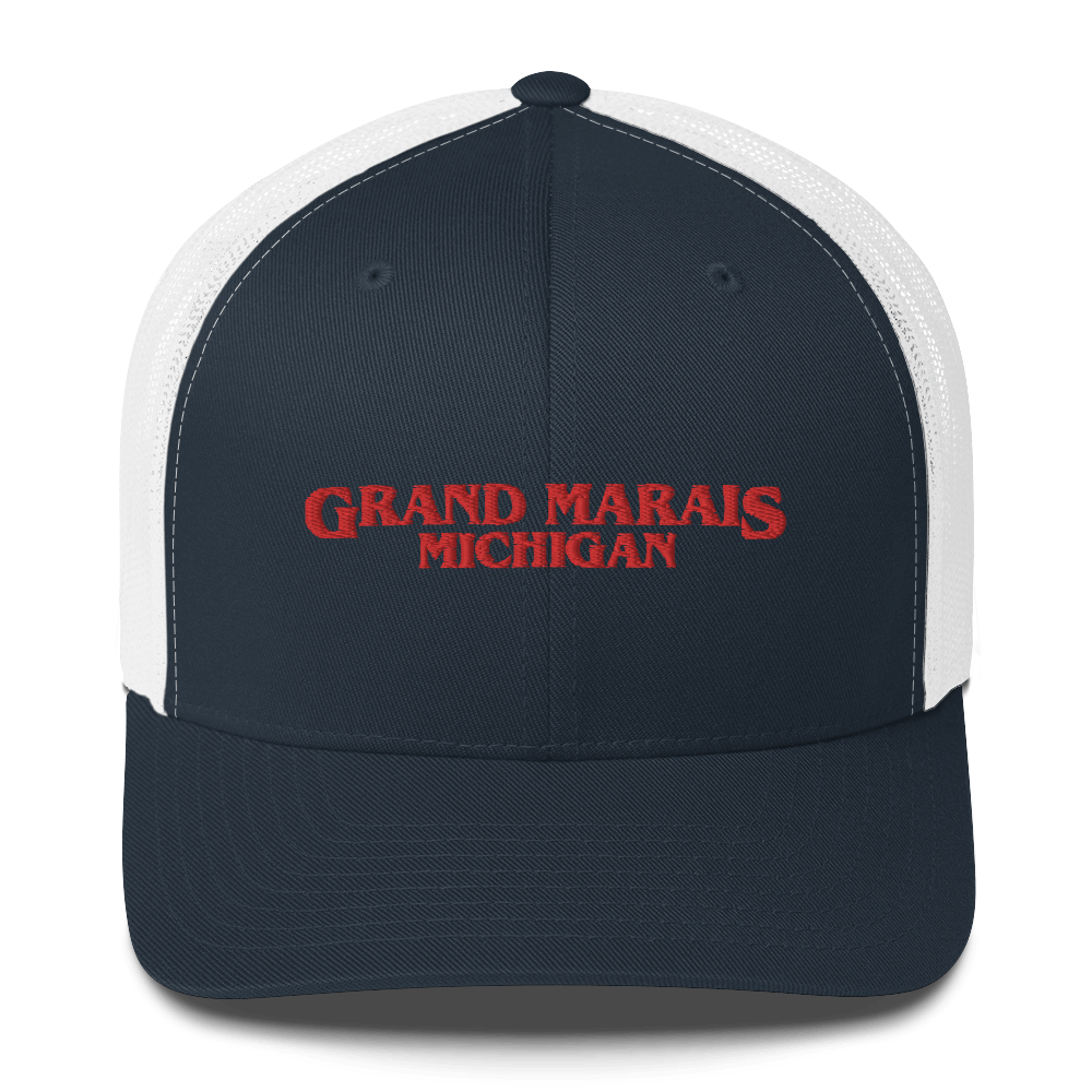 'Grand Marais Michigan' Trucker Hat (1980s Drama Parody)