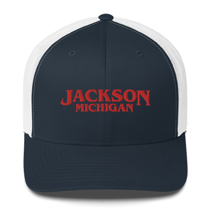 'Jackson Michigan' Trucker Hat (1980s Drama Parody)