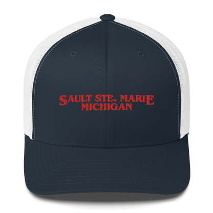 'Sault Ste. Marie Michigan' Trucker Hat (1980s Drama Parody)