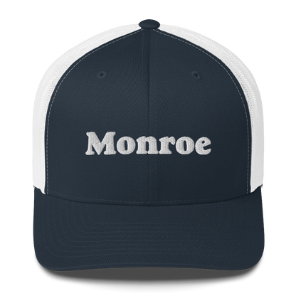 'Monroe' Trucker Hat | White/Black Embroidery