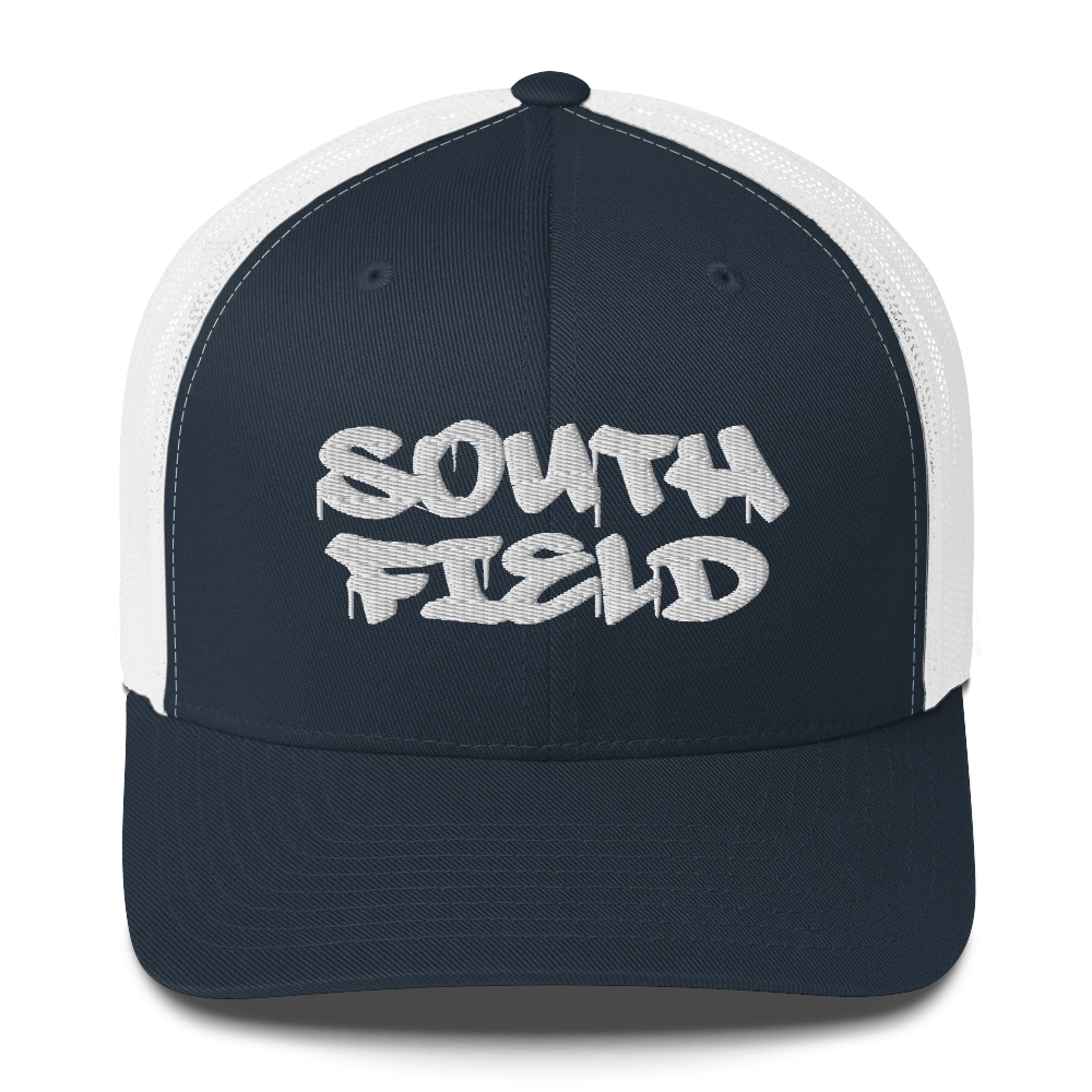 'Southfield' Trucker Hat | White/Black Embroidery