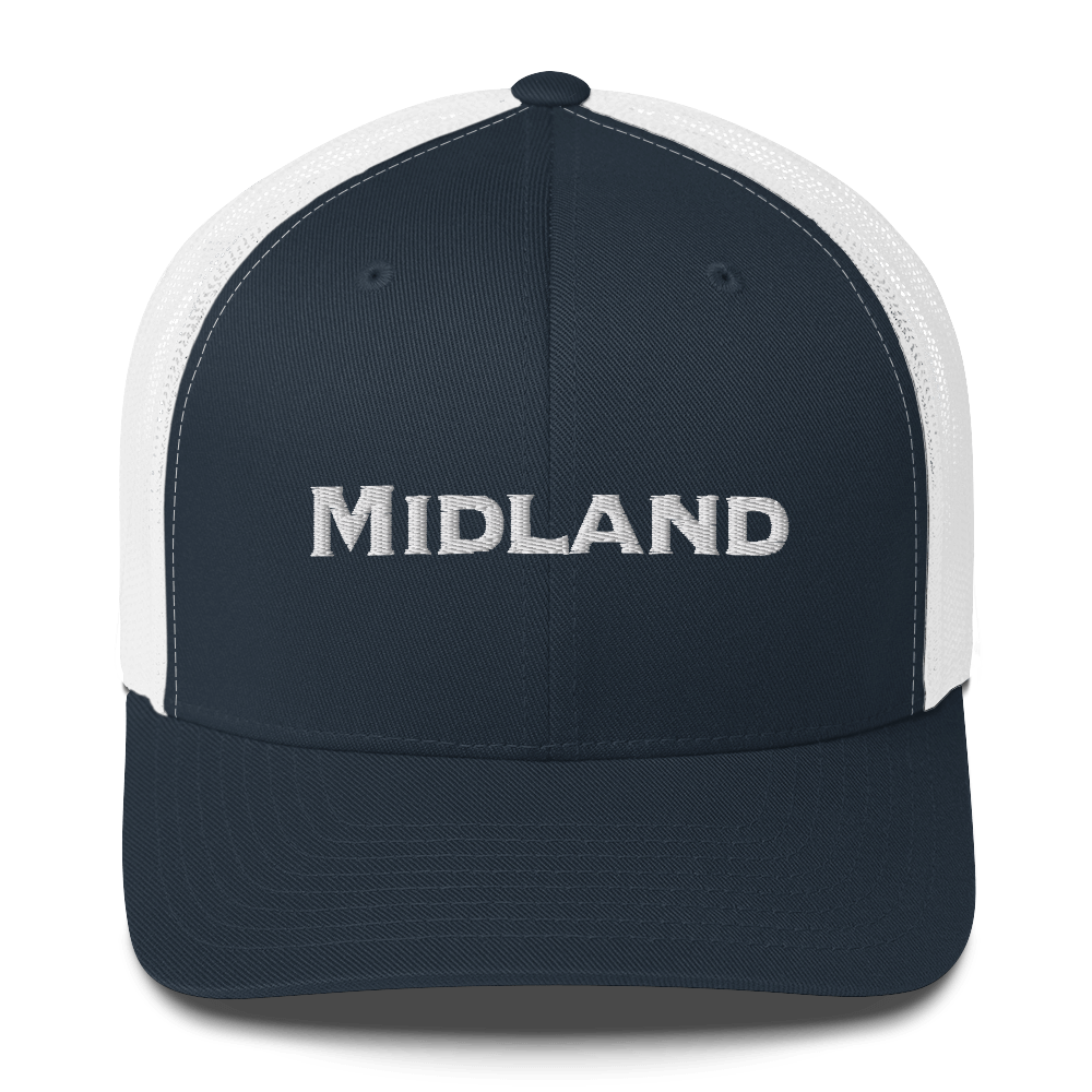 'Midland' Trucker Hat | White/Red Embroidery