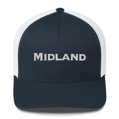 'Midland' Trucker Hat | White/Red Embroidery