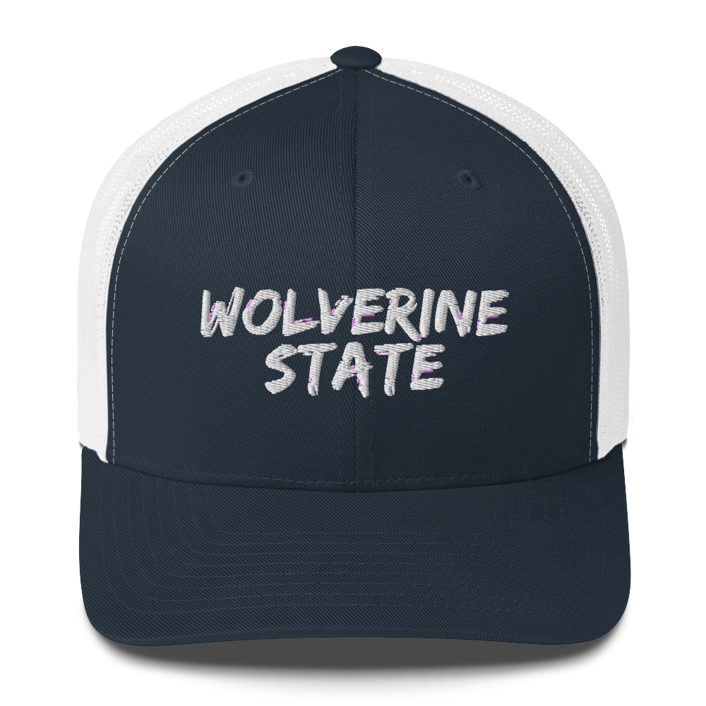 Michigan 'Wolverine State' Trucker Hat (Angry Brush Font)