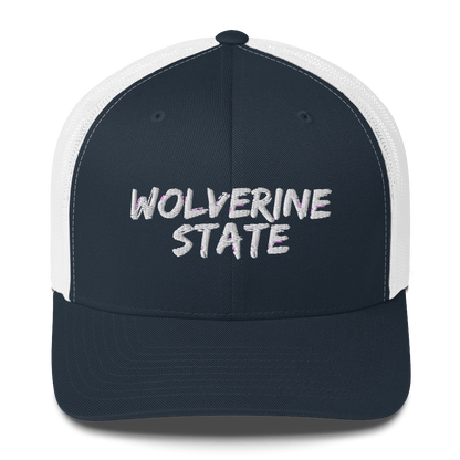 Michigan 'Wolverine State' Trucker Hat (Angry Brush Font)