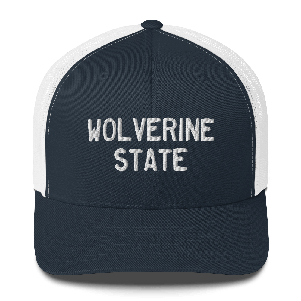 Michigan 'Wolverine State' Trucker Hat (Licence Plate Font)