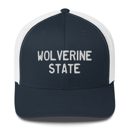 Michigan 'Wolverine State' Trucker Hat (Licence Plate Font)