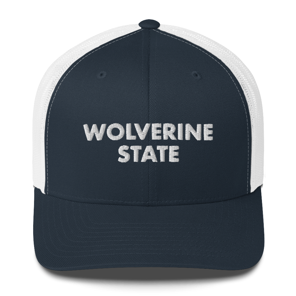 Michigan 'Wolverine State' Trucker Hat (Geometric Sans Font)