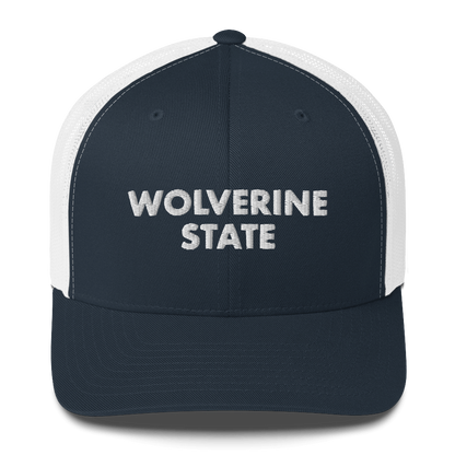 Michigan 'Wolverine State' Trucker Hat (Geometric Sans Font)