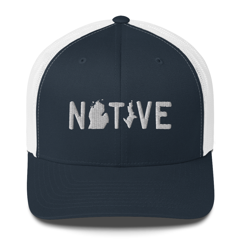 Michigan 'Native' Trucker Hat (Licence Plate Font)