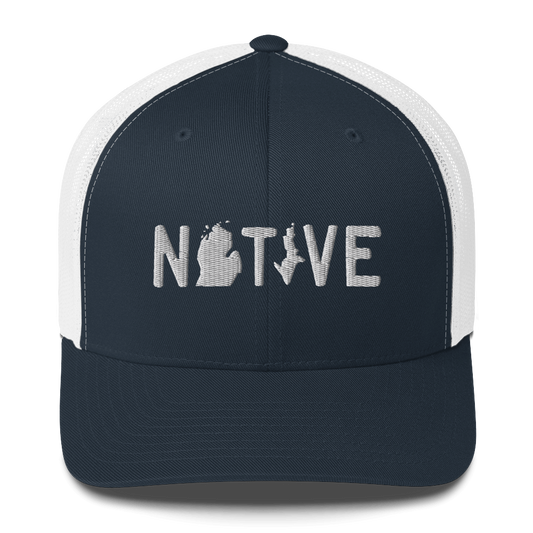 Michigan 'Native' Trucker Hat (Licence Plate Font)