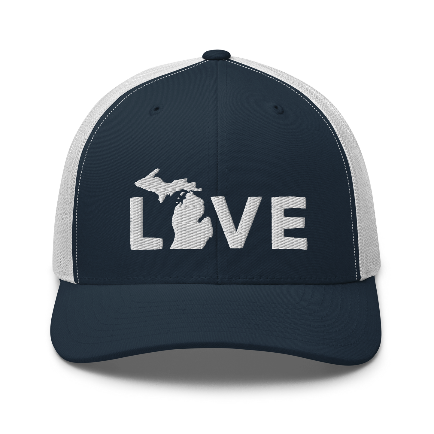 Michigan 'Love' Trucker Hat (Geometric Sans Font)