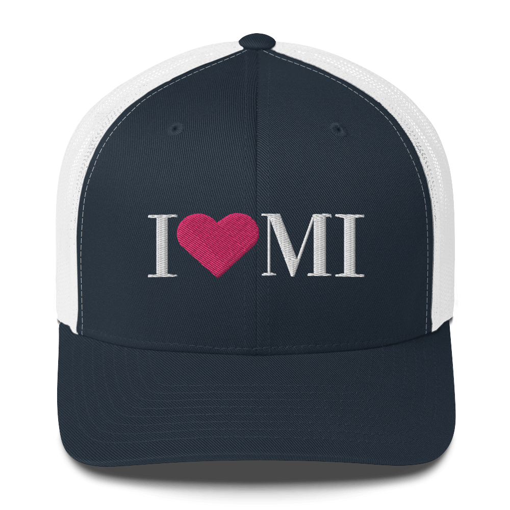 Michigan 'I ❤️ MI' Trucker Hat (Didone Font)