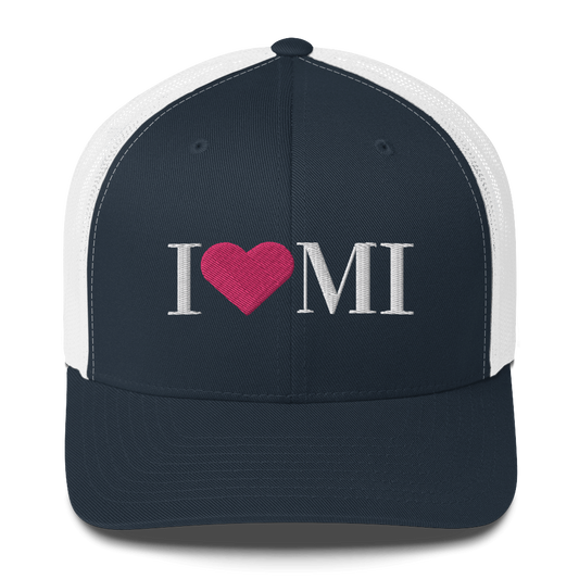 Michigan 'I ❤️ MI' Trucker Hat (Didone Font)