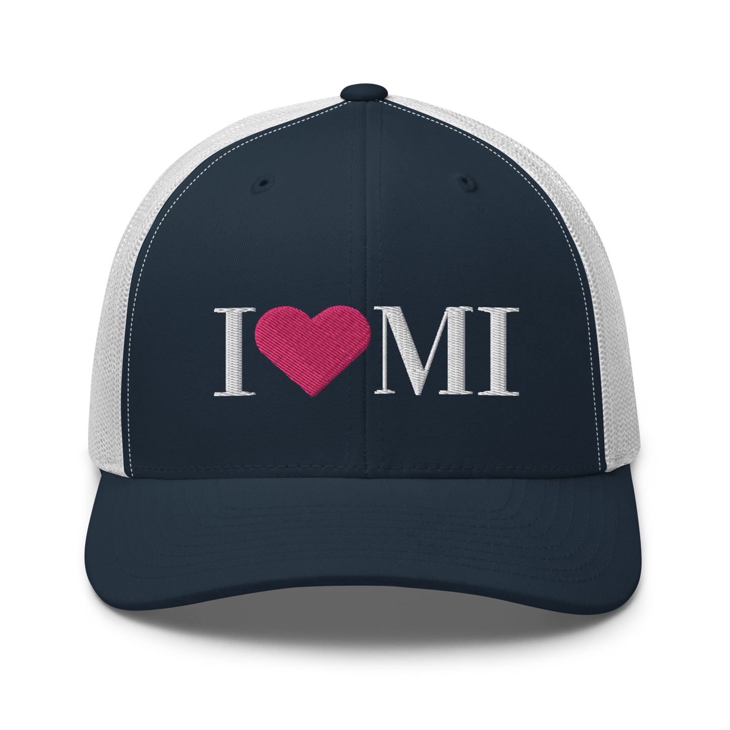 Michigan 'I ❤️ MI' Trucker Hat (Didone Font)