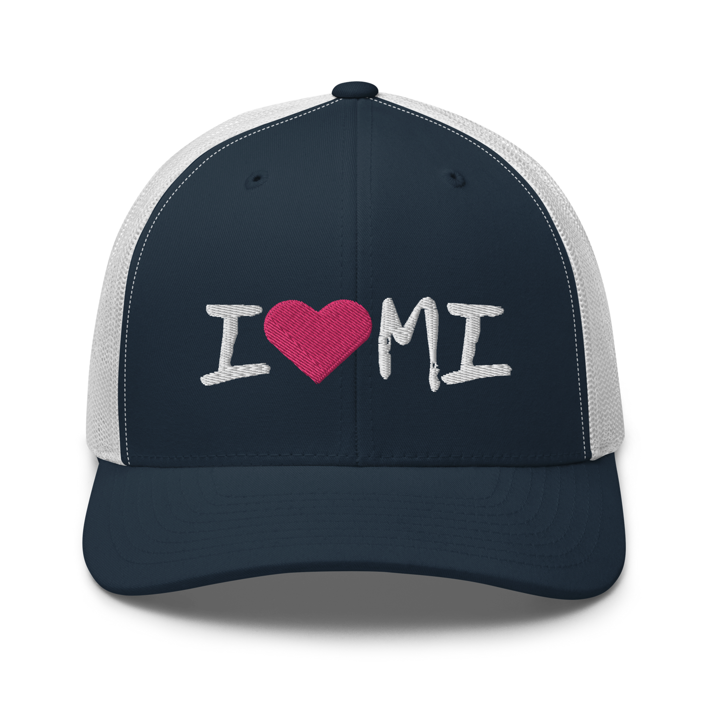 Michigan 'I ❤️ MI' Trucker Hat (Brush Font)