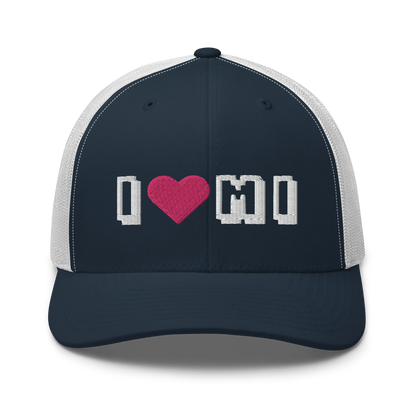 Michigan 'I ❤️ MI' Trucker Hat (Arcade Font)