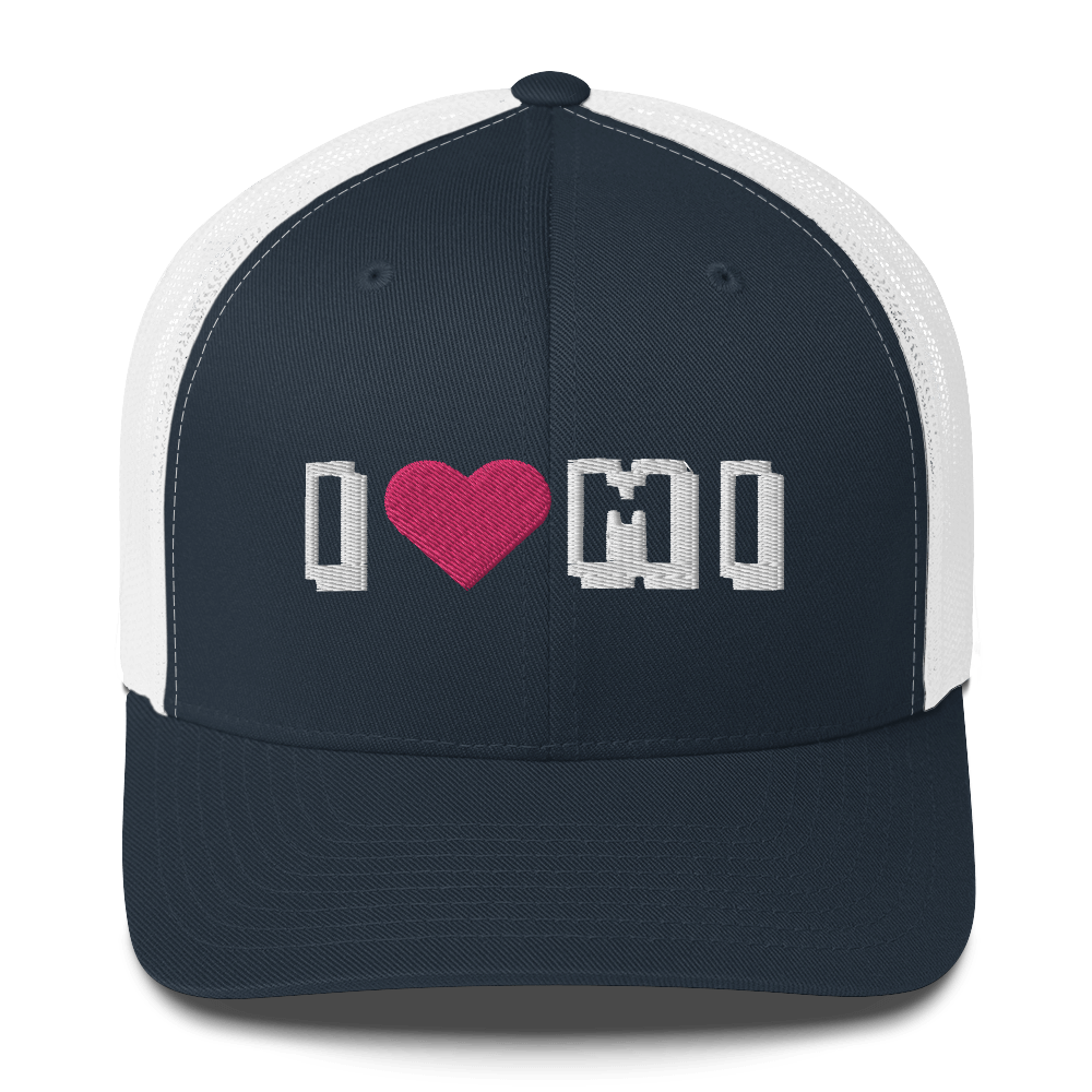 Michigan 'I ❤️ MI' Trucker Hat (Arcade Font)