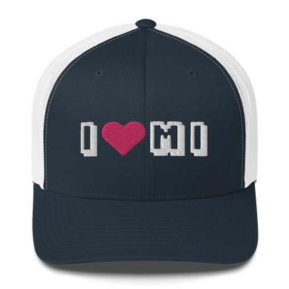 Michigan 'I ❤️ MI' Trucker Hat (Arcade Font)