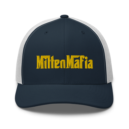 Michigan 'MittenMafia' Trucker Hat (Gangster Font) | Gold Embroidery