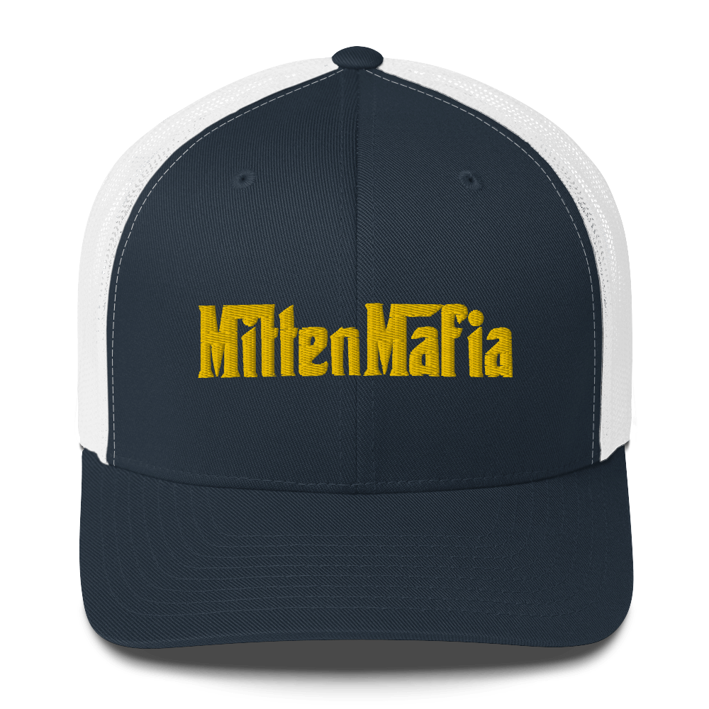 Michigan 'MittenMafia' Trucker Hat (Gangster Font) | Gold Embroidery